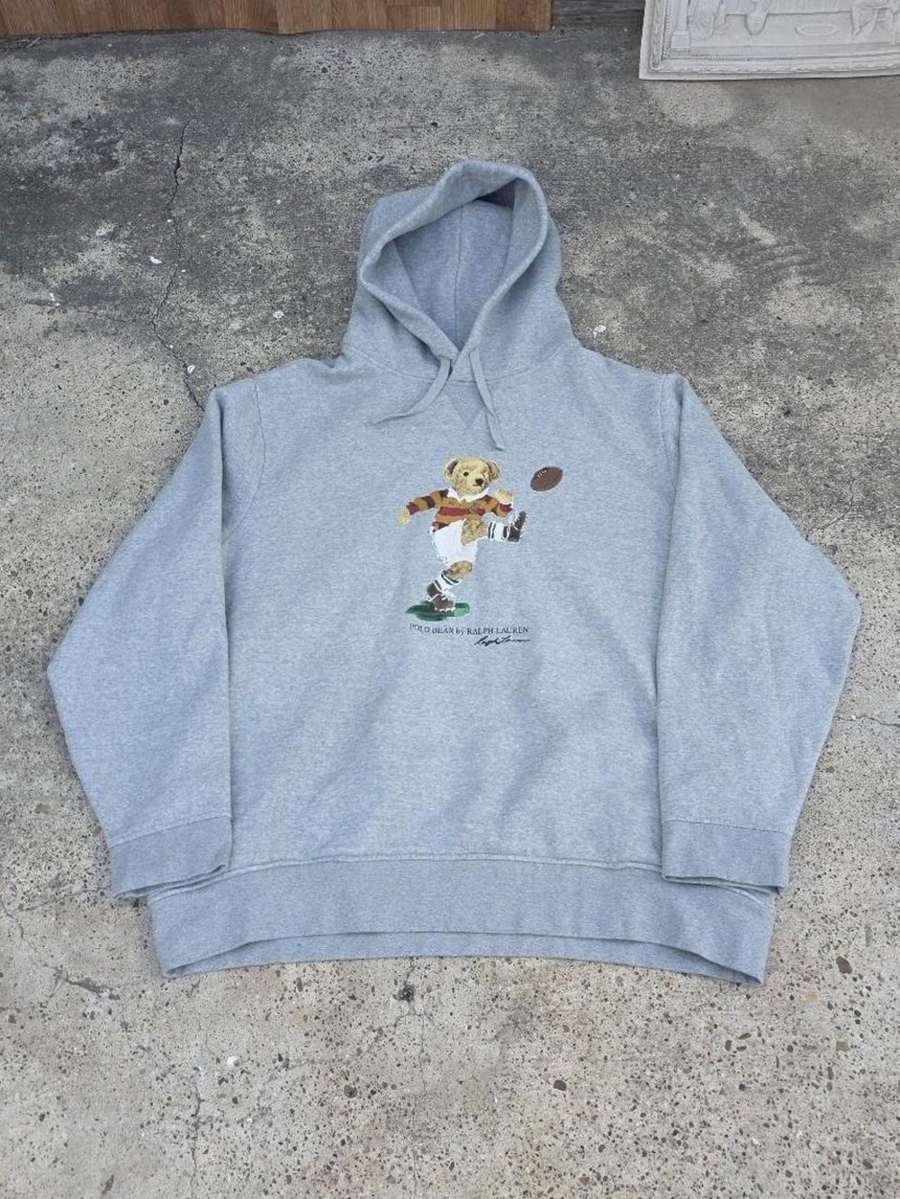 Polo Ralph Lauren Football Rugby Kicker Bear Hoodie Sweatshirt Men’s Size XXL